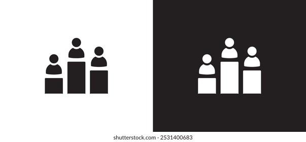 Victory icon. excellence, business target, teamwork ranking, work improvement, analytics, work target, efficiency, business icon, vector icon black and white background.