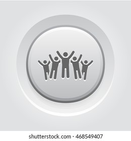 Victory Icon. Grey Button Design.