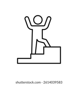 Victory icon line art vector