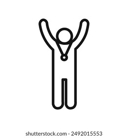 Victory icon linear graphics set vector