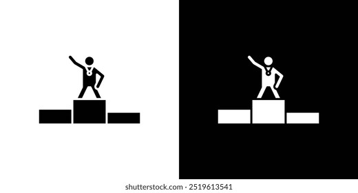 Victory icon linear logo isolated