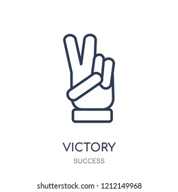 Victory icon. Victory linear symbol design from Success collection. Simple outline element vector illustration on white background.