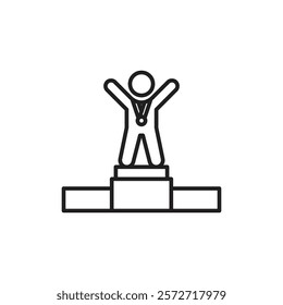Victory icon Simple thin outline