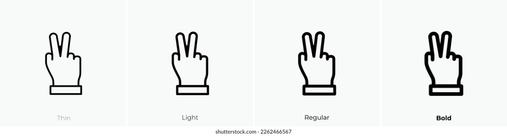 victory icon. Thin, Light Regular And Bold style design isolated on white background