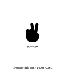 victory icon vector black design