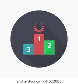 Victory icon, Vector flat long shadow design. Racing concept.