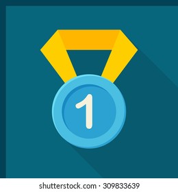 Victory icon, vector illustration. Flat design style with long shadow,eps10