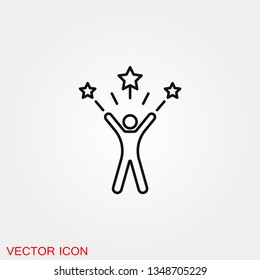 Victory icon vector sign symbol for design