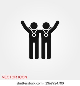 Victory icon vector sign symbol for design