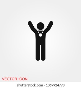 Victory icon vector sign symbol for design