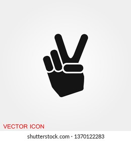 Victory icon vector sign symbol for design