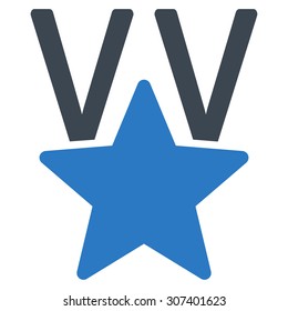 Victory icon. Vector style is flat bicolor symbols, smooth blue colors, rounded angles, white background.