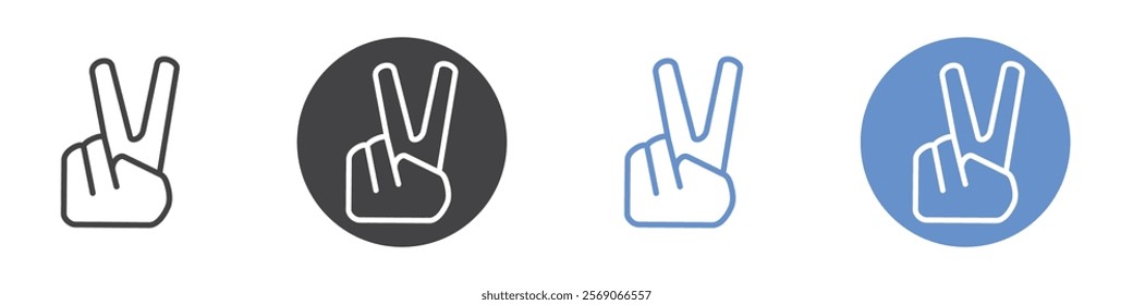 Victory icon vector symbol outline sign