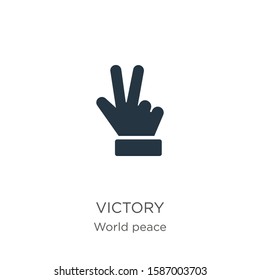 Victory icon vector. Trendy flat victory icon from world peace collection isolated on white background. Vector illustration can be used for web and mobile graphic design, logo, eps10