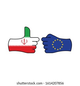 victory iran, attack eu color icon on white background