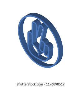 Victory isometric left top view 3D icon