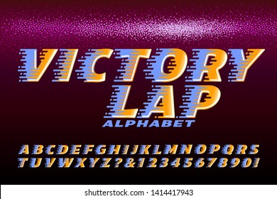 Victory Lap Is A Streamlined Alphabet With Fast Motion Lines.