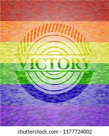 Victory lgbt colors emblem 