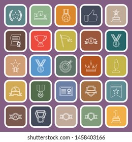 Victory line flat icons on purple background, stock vector