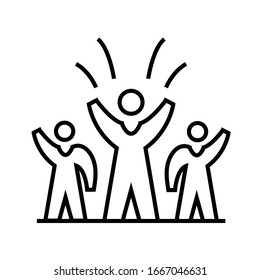 Victory line icon, concept sign, outline vector illustration, linear symbol.