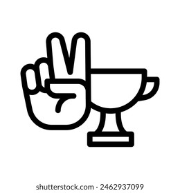 gráfico de Vector de ilustración de ícono de línea de victoria. Ilustración de elemento simple gráfico de Vector, adecuado para App, Sitios web y presentaciones aisladas sobre fondo blanco