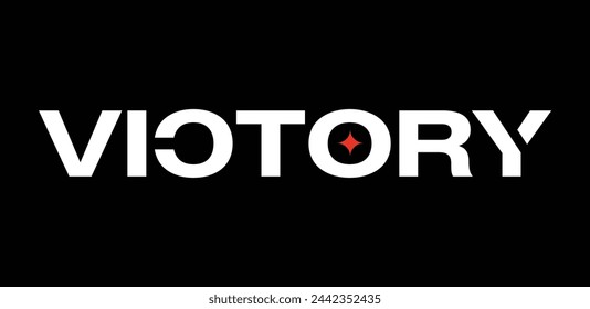 Victory Logo Black Sport Bold Direct Typography Design Vector
