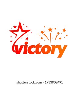 Victory Logo design graphics and celebration. Victory background poster. champions concepts. Victory logo template vector graphic. 

