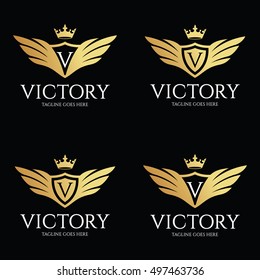 Victory Logo design template ,Luxury logo design concept ,Element for brand identity ,Vector illustration