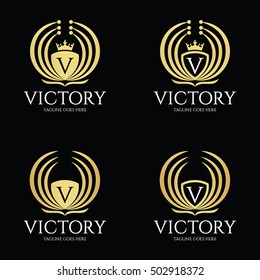 Victory Logo design template ,Luxury logo design concept ,Vector illustration