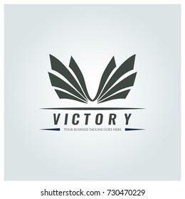 Victory logo design template. Luxury logo design concept. Vector illustration