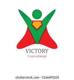 Victory logo icon. Super hero logo design