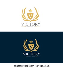 Victory logo, Vector logo template
