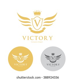 Victory logo,crest logo,vector logo template
