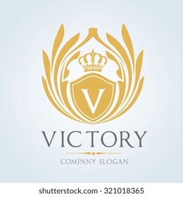 Victory Luxury crest logo template