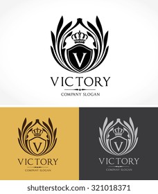 Victory Luxury crest logo template