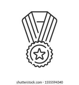 Victory medal color line icon. Championship prize. Sign for web page, mobile app, button, logo. Vector isolated element.
