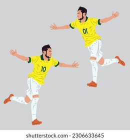 Victory in Motion: Portraying the Skill and Triumph of a Fast Soccer Player Celebrating in a Captivating Composition