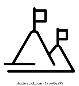 Victory mountain icon. Outline victory mountain vector icon for web design isolated on white background