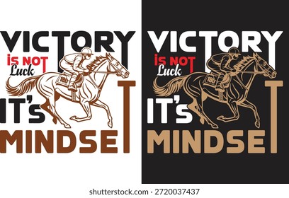 Sieg ist nicht Glück, sondern Mentalität. Geeignet für Poster-, T-Shirt- und Design-Kunstprojekte.