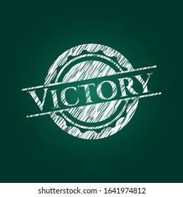 Victory on chalkboard. Vector Illustration. Detailed.