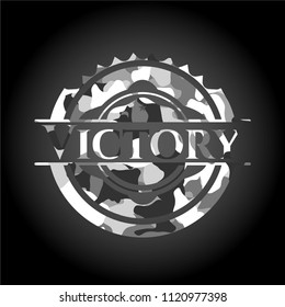 Victory on grey camouflage pattern