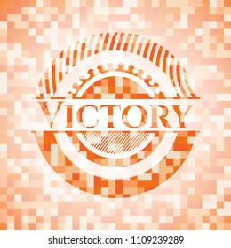 Victory orange mosaic emblem
