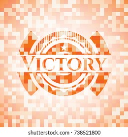 Victory orange mosaic emblem