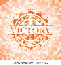 Victory orange mosaic emblem