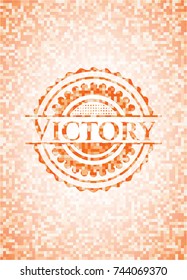 Victory orange mosaic emblem