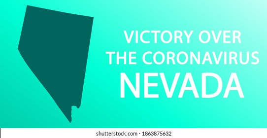 Victory over the coronavirus in Nevada. Map of Nevada without coronavirus patients.