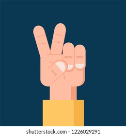 Victory, Peace Flat icon. Isolated Vector symbol