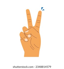 Victory Or Peace Sign Icon Vector Design.