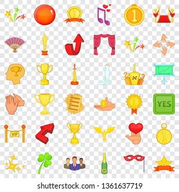 Victory of person icons set. Cartoon style of 36 victory of person vector icons for web for any design