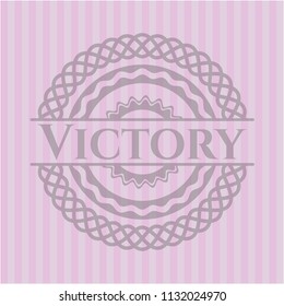 Victory pink emblem. Retro
